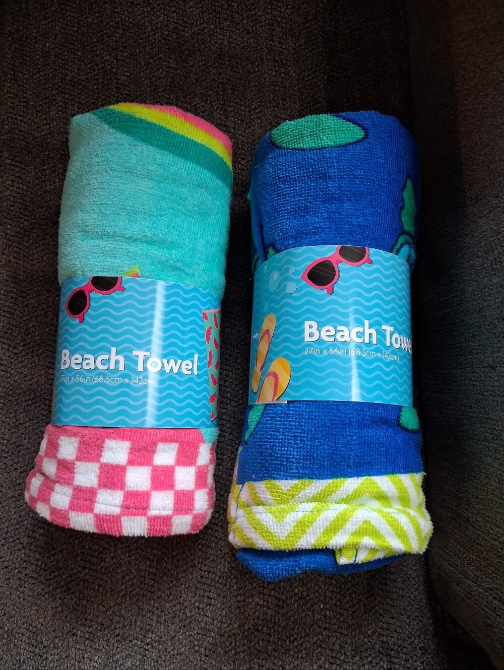 Bright Patterned Beach Towels - Blue & Aqua